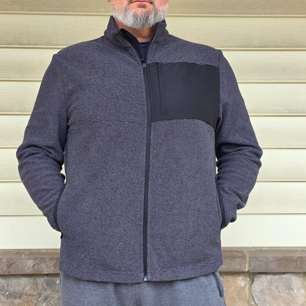 Ben Hogan Jacket Performance Fleece Full Zip Black/Gray Golf Gorpcore Mens L